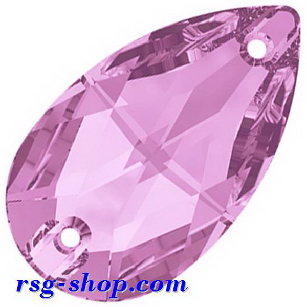 6 x Swarovski Sew-On 3230 MM 12,0x7,0 Rosaline (508) Flat Back