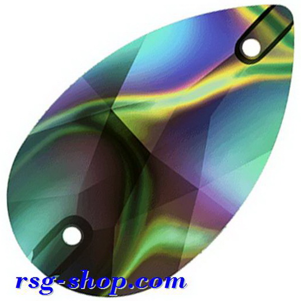 6 x Swarovski Sew-On 3230 MM 12,0x7,0 Crystal Rainbow Dark Flat Back