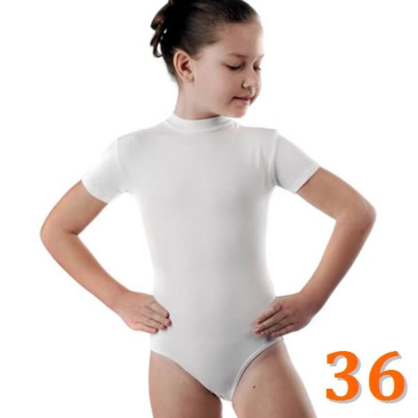 Turtleneck Leotard GP mod. KLAUDIA s. 36 (128-134) White Art. B3L70-36