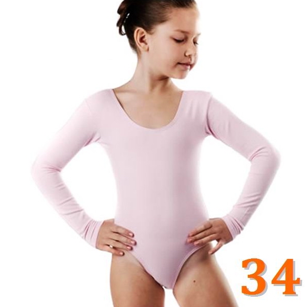 Long Sleeve Leotard DALILA s. 34 (122-128) col. Pink Polyamide B3L80-34