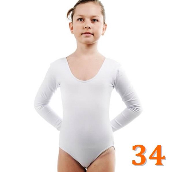 Long Sleeve Leotard GP mod. DALILA s. 34 (122-128) White B3L80-34