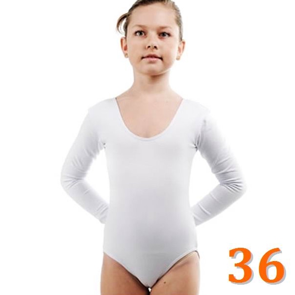 Long Sleeve Leotard DALILA s. 36 (128-134) col. White Art. B3L80-36