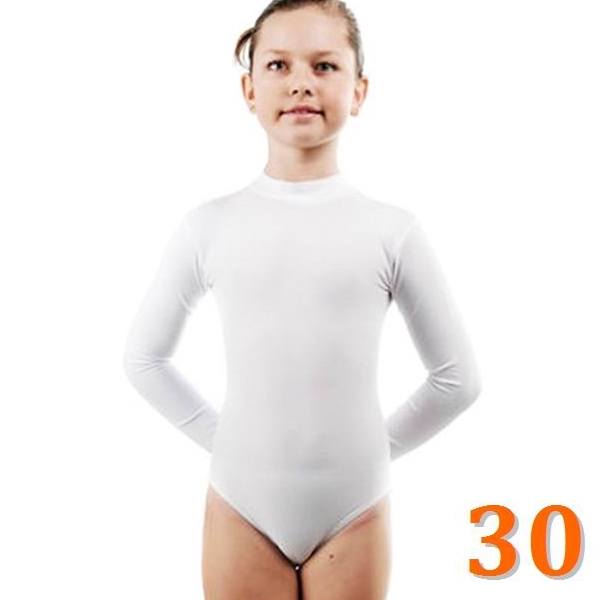 Long Sleeve Leotard GP mod. DARYA s. 30 (110-116) White Polyamide B3L90-30