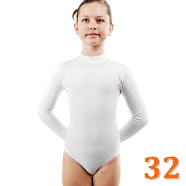 Long Sleeve Leotard GP mod. DARYA s. 32 (116-122) col. White Art. B3L90-32