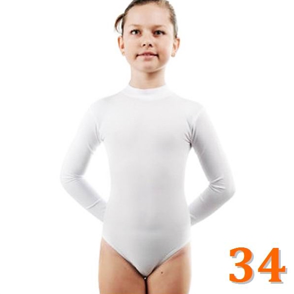 Long Sleeve Leotard GP mod. DARYA s. 34 (128-134) col. White Art. B3L90-34