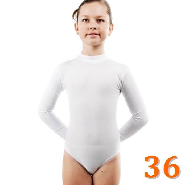 Long Sleeve Leotard GP mod. DARYA s. 36 (134-140) col. White Art. B3L90-36