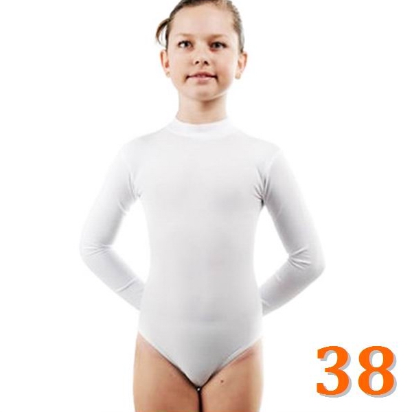 Long Sleeve Leotard GP mod. DARYA s. 38 (140-146) col. White Art. B3L90-38