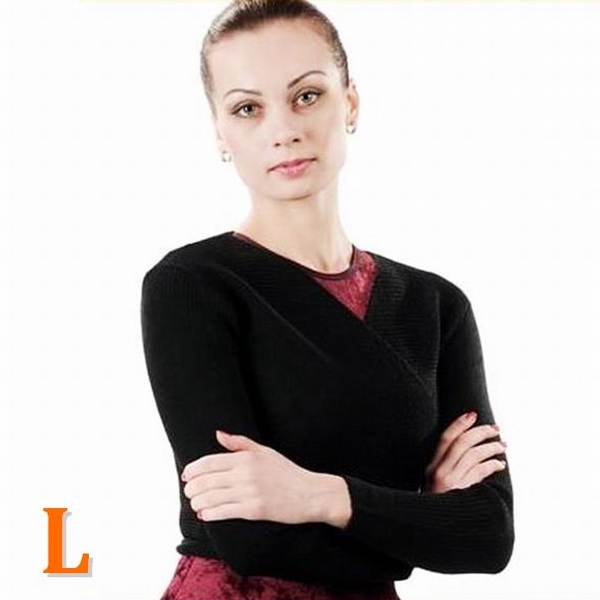Long Sleeve Wrap Sweater ALLA s. L (164-170) Black Art. B4WT86-L
