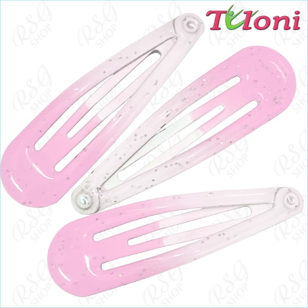 3 x Haarspangen Tuloni bi-col. Lt.Pink-White Art. BBJ-001-05-3