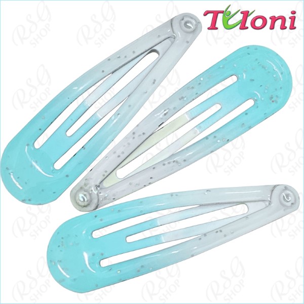 3 x Haarspangen Tuloni bi-col. Lt.Blue-White Art. BBJ-001-07-3