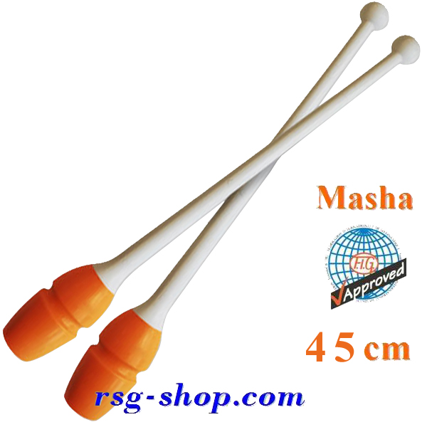 Булавы Pastorelli 45 cm mod. Masha col. Bianco-Orange FIG Art 04888
