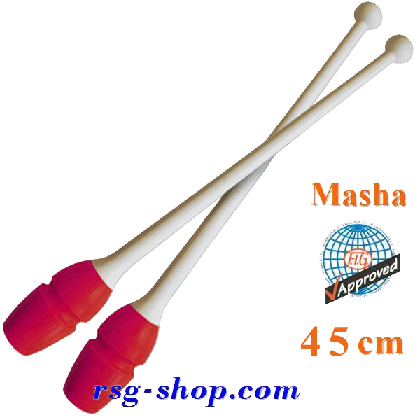 Булавы Pastorelli 45 cm mod. Masha col. Bianco-Coral FIG Art 04889