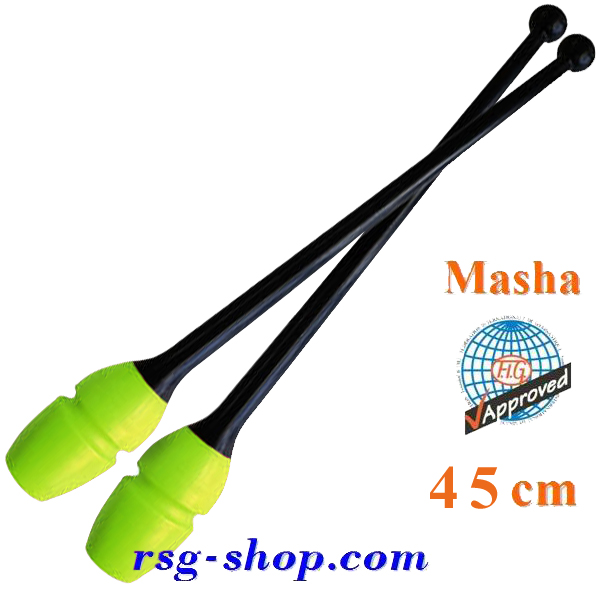 Булавы Pastorelli 45 cm mod. Masha col. Nero-Lime FIG Art 04893