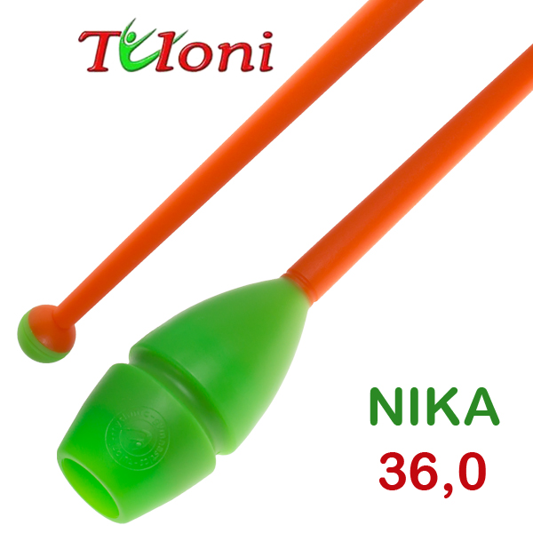Булавы соединяемые 36cm mod. Nika bi-col. Green x Orange Art. T0222