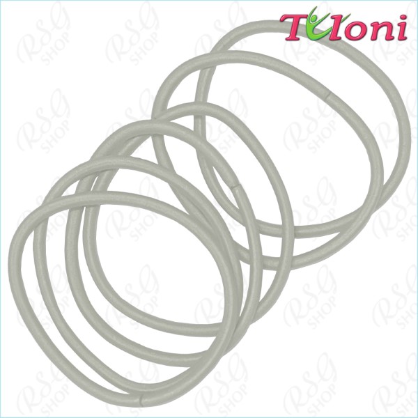 6 x Haargummis Tuloni 3mm * 5cm col. Grey Art. EHT-001-03-6
