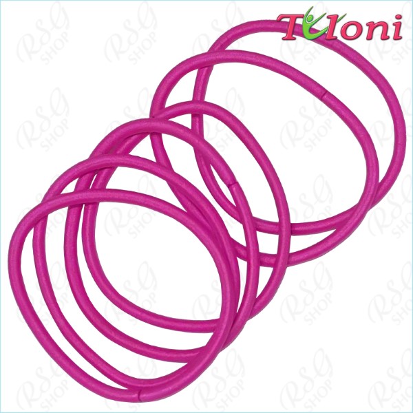 6 x Haargummis Tuloni 3mm * 5cm col. Fuchsia Art. EHT-001-09-6
