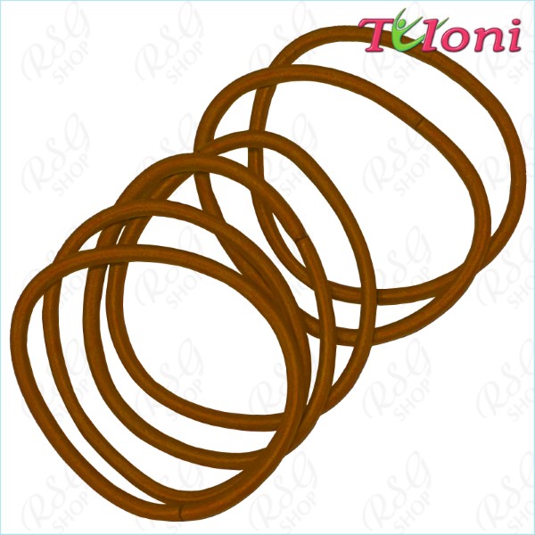 6 x Haargummis Tuloni 3mm * 5cm col. Brown Art. EHT-001-13-6