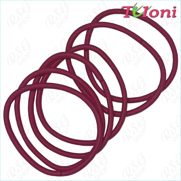 6 x Haargummis Tuloni 3mm * 5cm col. Bordeaux Art. EHT-001-18-6