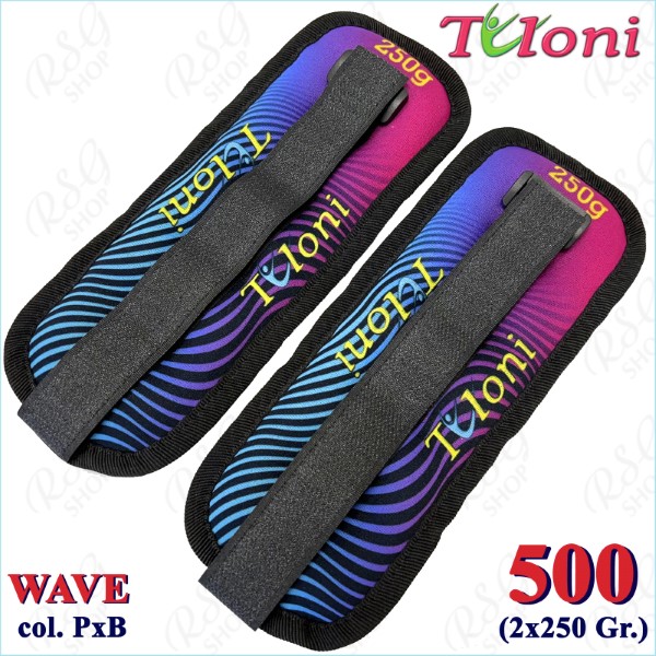 Ankle/wrist weights Tuloni pair 500 gr. mod. Wave col. PxB T1072-500
