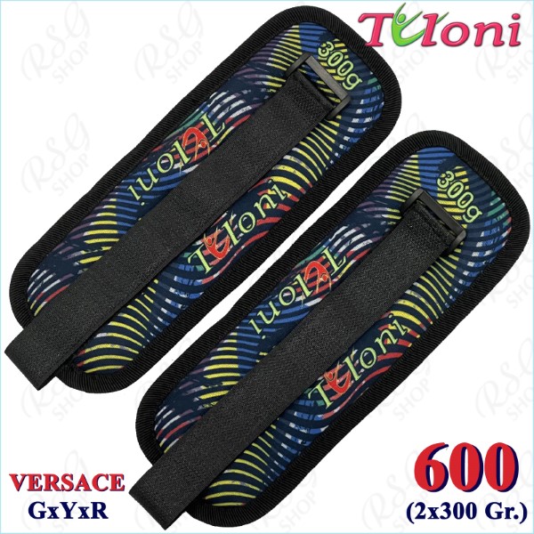 Ankle/wrist weights Tuloni pair 600 gr. mod. Versace GxYxR T1075-600