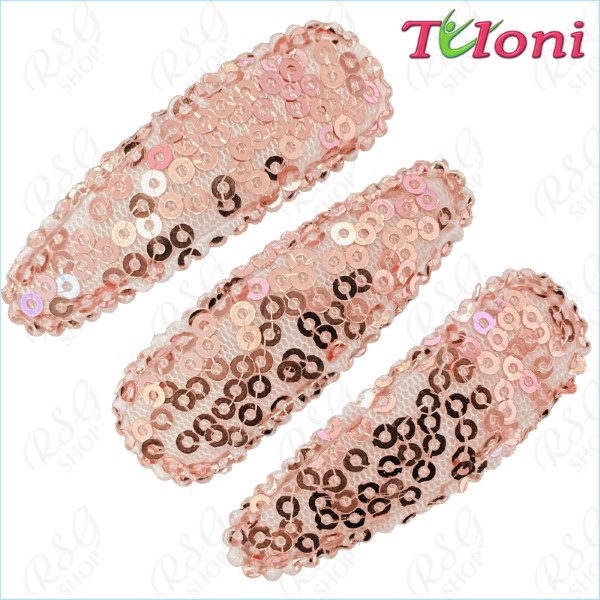 3 x Haarspangen Tuloni 5cm Sequins col. Light Pink Art. HBA202007-08-3