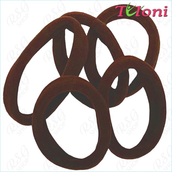 5 x Haargummis Tuloni 3,5cm col. Brown Art. HBC202011-03-5