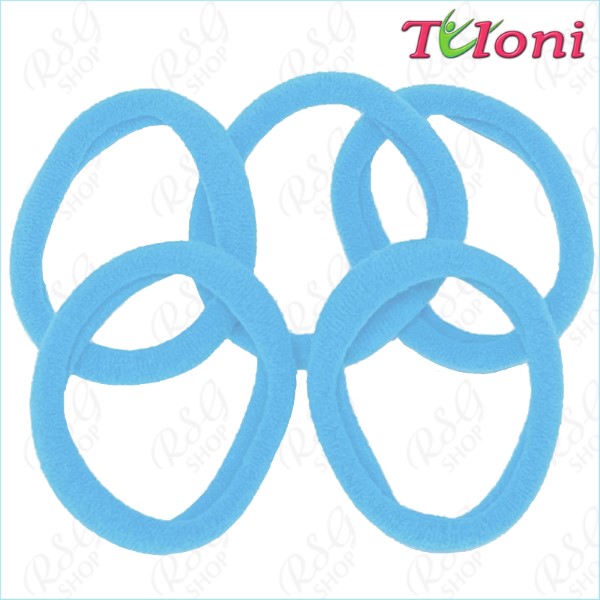 5 x Haargummis Tuloni 3,5cm col. Light Blue Art. HBC202011-07-5