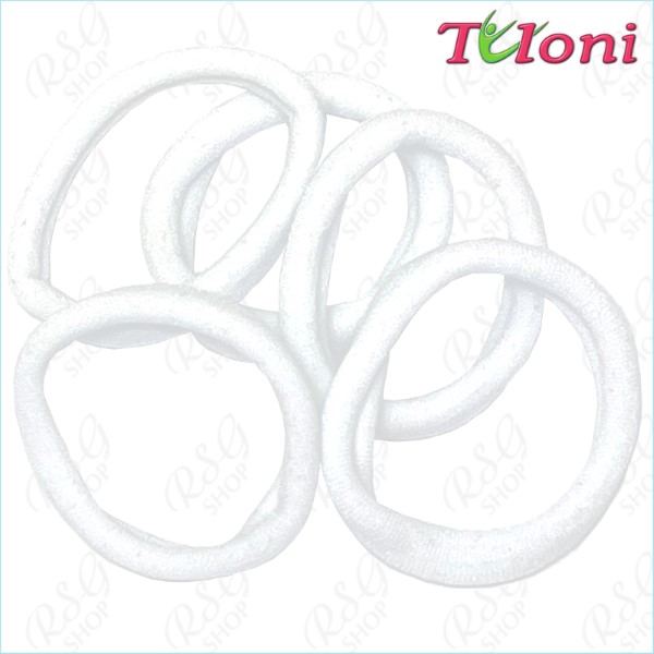 5 x Haargummis Tuloni 3,5cm col. White Art. HBC202011-18-5