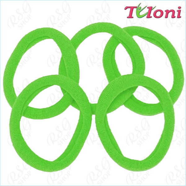 5 x Haargummis Tuloni 3,5cm col. Light Green Art. HBC202011-20-5