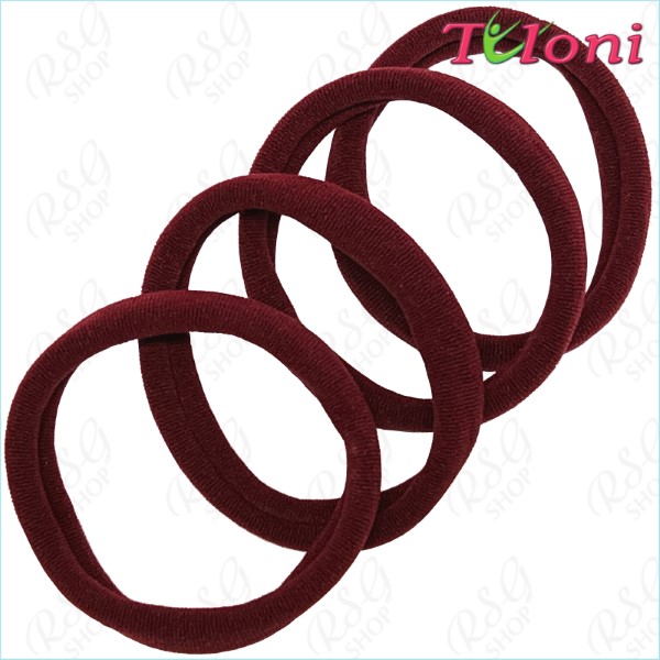 4 x Haargummis Tuloni 5cm col. Brown Art. HBC202012-04-4