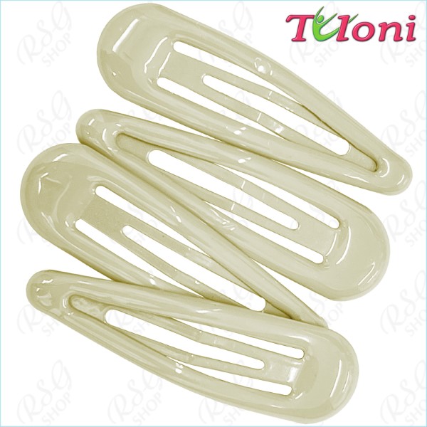 4 x Заколки для волос Tuloni 5cm one-col. Milk Art. HC001-02-4