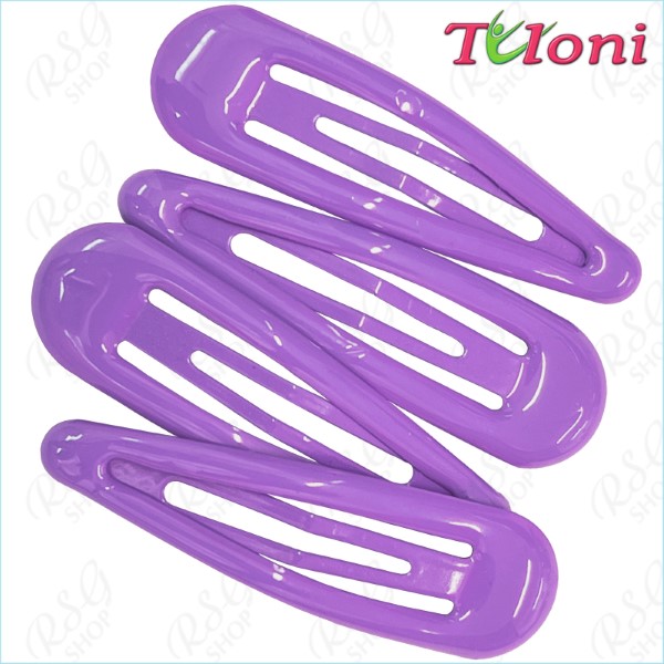 4 x Hair Clips Tuloni 5cm one-col. Lilac Art. HC001-12-4