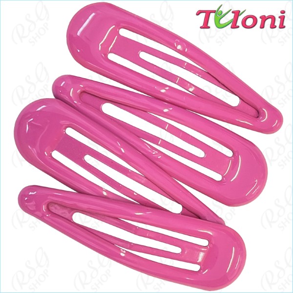4 x Hair Clips Tuloni 5cm one-col. Light Fuchsia Art. HC001-13-4