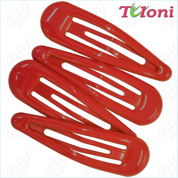 4 x Заколки для волос Tuloni 5cm one-col. Red Art. HC001-62-4