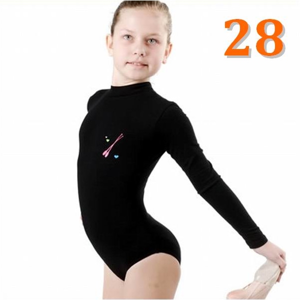 Long Sleeve Leotard GP mod. DARYA.V s. 28 (104-110) Black LGL90V-28