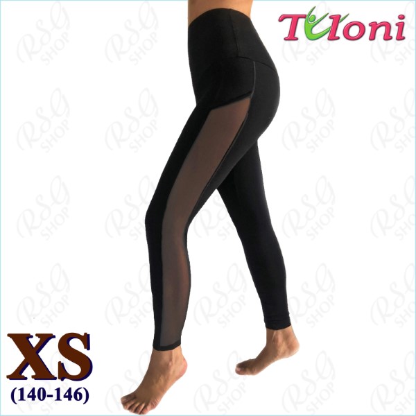 Footless Leggings Tuloni mod. Gella s. XS (140-146) col. Black Art. LD03C-BXS