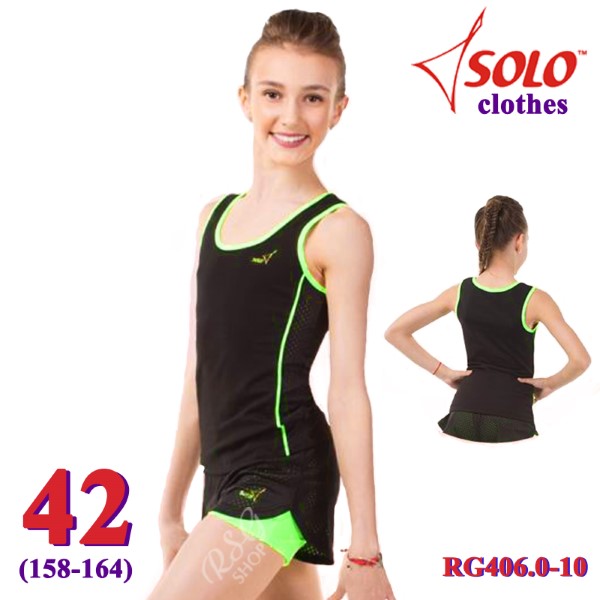 Long Top Solo s. 42 (158-164) Black-Neon Green RG406.0-10-42