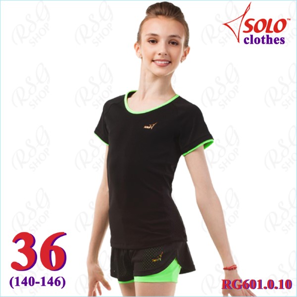 T-Shirt Solo Gr. 36 (140-146) col. Black-Neon Green Art. RG601.0.10-36