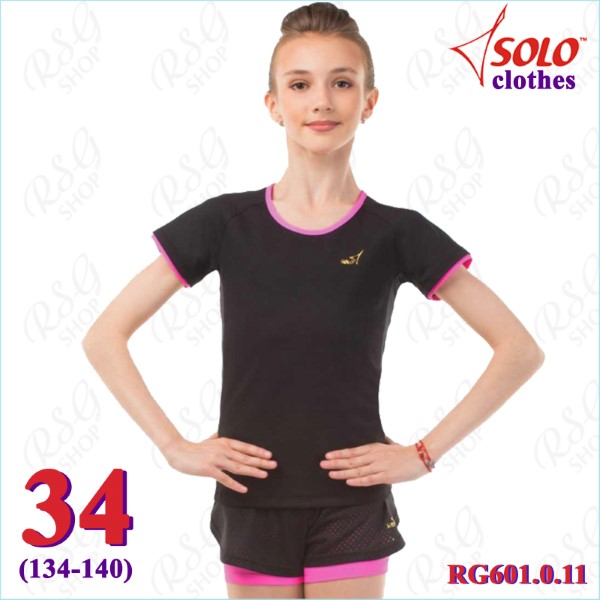 T-Shirt Solo Gr. 34 (134-140) col. Black-Neon Pink Art. RG601.0.11-34