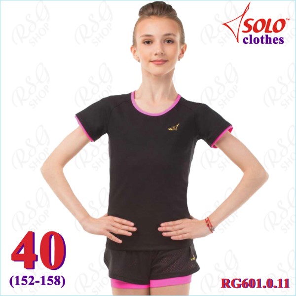 T-Shirt Solo Gr. 40 (152-158) col. Black-Neon Pink Art. RG601.0.11-40