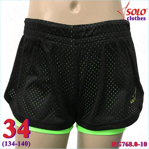 Doppelte Kurzhose Solo Gr. 34 (134-140) Black-Neon Green RG768.0-10-34