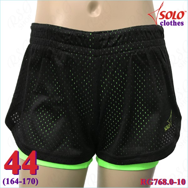 Doppelte Kurzhose Solo Gr. 44 (164-170) Black-Neon Green RG768.0-10-44