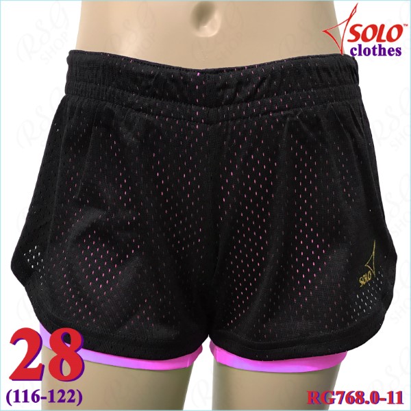 Doppelte Kurzhose Solo Gr. 28 (116-122) Black-Neon Pink RG768.0-11-28