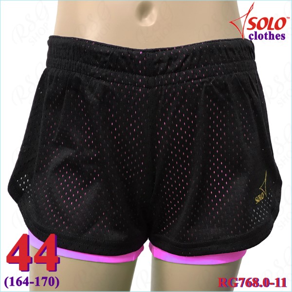 Doppelte Kurzhose Solo Gr. 44 (164-170) Black-Neon Pink RG768.0-11-44