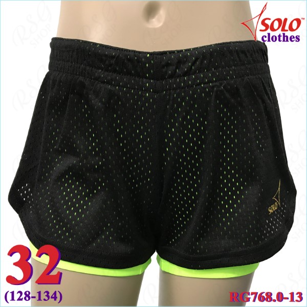 Doppelte Kurzhose Solo s. 32 (128-134) Black-Lime Neon RG768.0-13-32