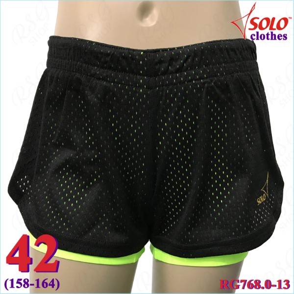 Doppelte Kurzhose Solo s. 42 (158-164) Black-Lime Neon RG768.0-13-42