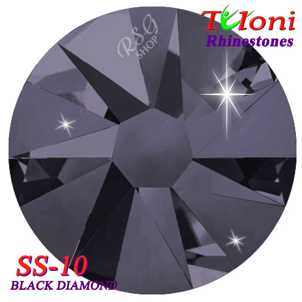 Rhinestones Tuloni SS10 col. Black Diamond 1440 mod. Basic HotFix
