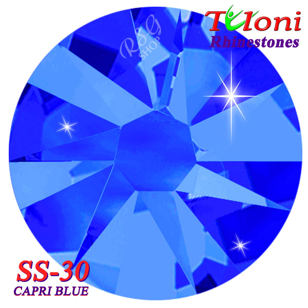 Rhinestones Tuloni SS30 col. Capri Blue 288 mod. Basic HotFix