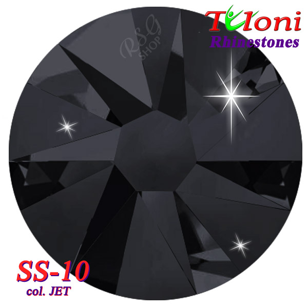 Rhinestones Tuloni SS10 col. Jet 1440 mod. Basic HotFix Flat Back