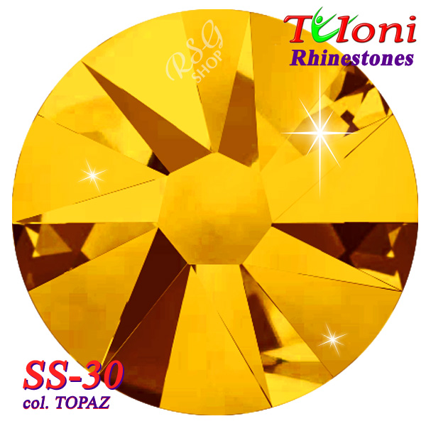 Strass Tuloni SS30 col. Topaz 288 pcs mod. Basic HotFix